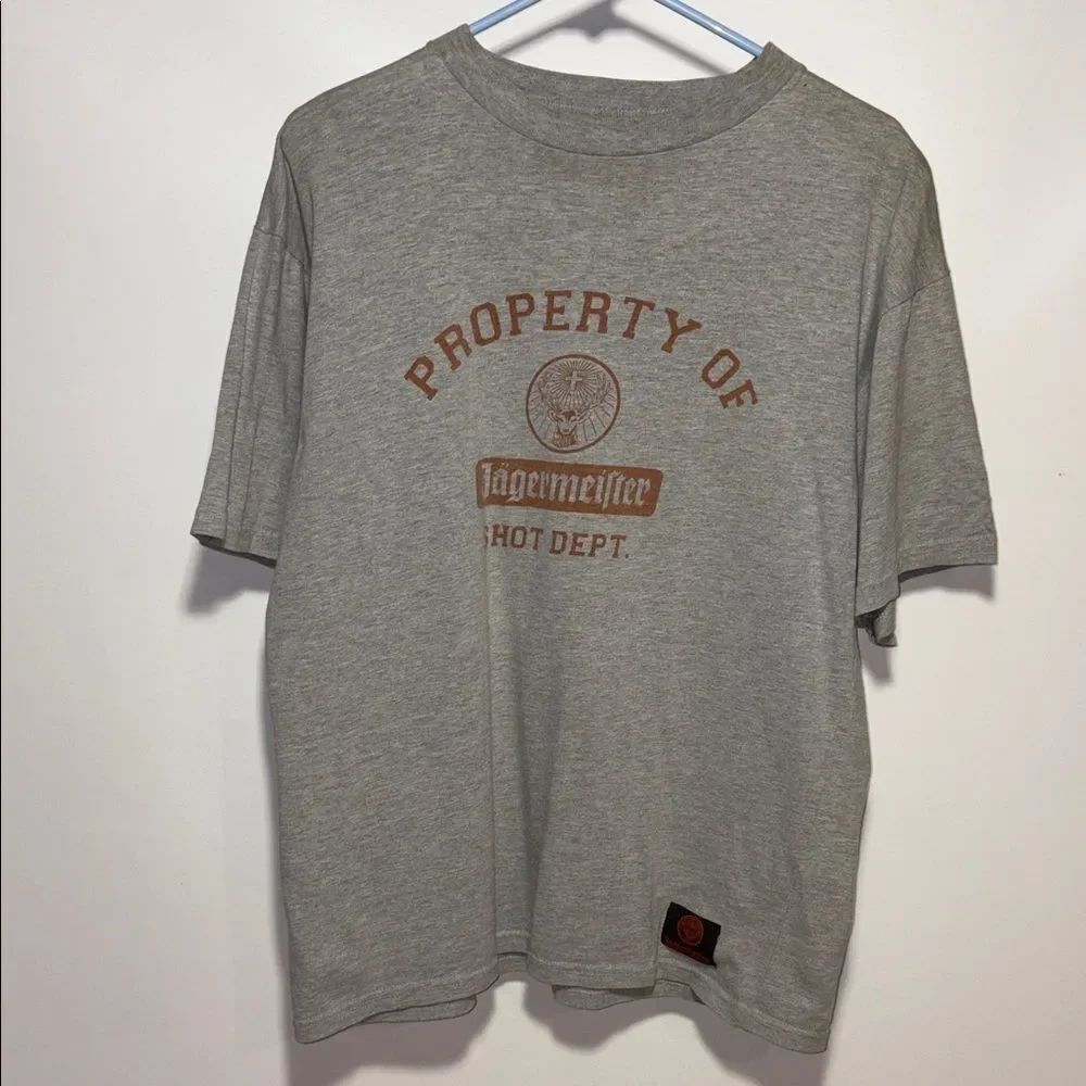 Jagermeister Gray and Orange Short Sleeve Tee